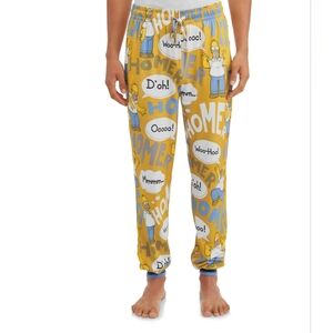 The Simpsons Men's Homer Simpson Signature Phrases Jogger Pajama Pants Sz Small